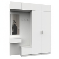 Набор мебели для прихожей "Марсель-207" МР 01-207 В2490 Ш2000 Г420 (ЛДСП Белый премиум) Набор мебели для прихожей "Марсель-207" МР 01-207 В2490 Ш2000 Г420 (ЛДСП Белый премиум)